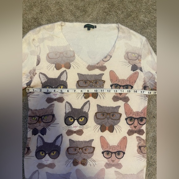 Tricotto Cats in Glasses Sweater - Picture 7 of 8